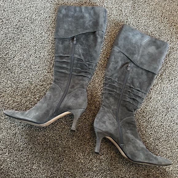 Vaneli Grey Suede Heeled Boots - Picture 5 of 5